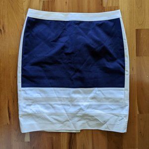 3 for $30 - Navy and Beige Blocked Pencil Skirt